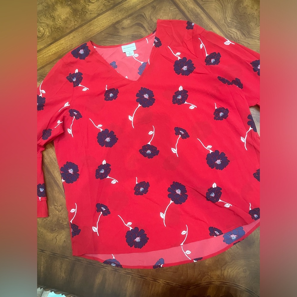 Liz claiborne red blouse/shirt size XL